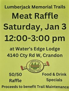 January 3, 2026, Meat Raffle and more – Water’s Edge Lodge, Noon to 3:30